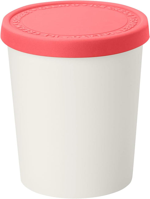 Tovolo Sweet Treat Reusable Ice Cream Container - Raspberry, 1 Quart Stackable Storage Tub with Silicone Lids