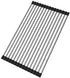 Roll Up Dish Drying Rack Over The Sink, Portable Stainless Steel Folding Mat for Kitchen Counter (Black,