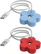 USB Small Flower Humidifier, Creative Mini Portable Waterproof Air Humidifier for Home & Office (Blue+Red)