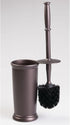 mDesign Toilet Bowl Brush and Holder - Compact Bathroom Toilet Scrubber in Modern Holder - Hyde Collection - Bronze