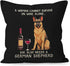 YUESHARE Funny German Shepherd Dog Linen Throw Pillow Cover, 18 x 18 Inch Gifts for Dog Mom Home Decor