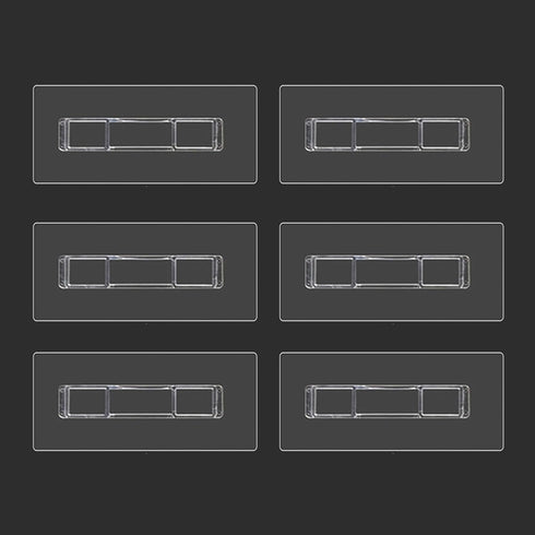 CARURLIFF 6 PCS Rectangular Shower Caddy Adhesive Replacement for Kitchen Bathroom Transparent Self-Adhesive