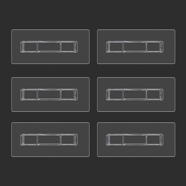 CARURLIFF 6 PCS Rectangular Shower Caddy Adhesive Replacement for Kitchen Bathroom Transparent Self-Adhesive