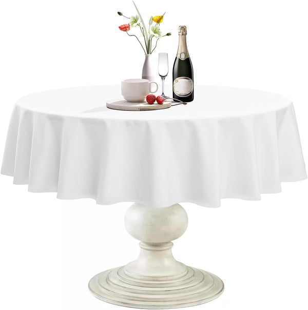 Softalker Round Tablecloth, Waterproof & Stain Resistant, Wrinkle Free Fabric Washable Polyester Table Cover for