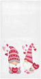 Cute Gnome Heart XOXO Hand Towels, 16x30 in Ultra Soft Absorbent Small Bath Towel for Valentine's Day