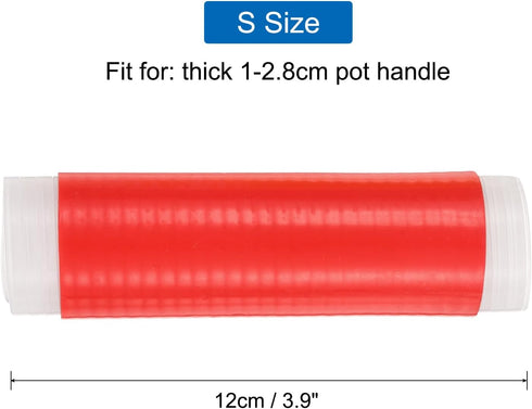uxcell Silicone Pan Handle Sleeve, Heat Resistant Potholder Pot Holders Cover Sleeve for Cast Iron Frying Pan Handle Holder Spatulas, Red (S)