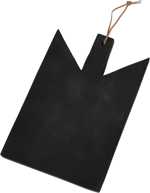 Geometric Wood Cutting Board with Leather Tie by Main + Mesa