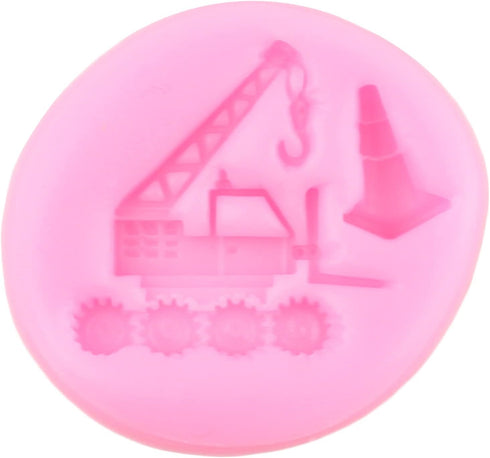 MIYAHOUSE Bulldozer Set 6 Silicone Molds Excavator Fondant Mold Crane Construction Truck Mold For Cake Decorating