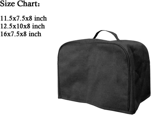 Large Dust-proof & Oil Proof Toaster Cover with Pockets, Fits Most Large Toasters (Black, 16' x 7.5' x 8')