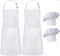 Hyzrz 2 Pack Chef Apron Hat Set, Adjustable Bib Cooking Aprons Water
