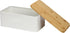Countertop, OUTSHINE White Bread Box for Kitchen Small Storage Container with Bamboo Lid, Modern Kitchen Organizer