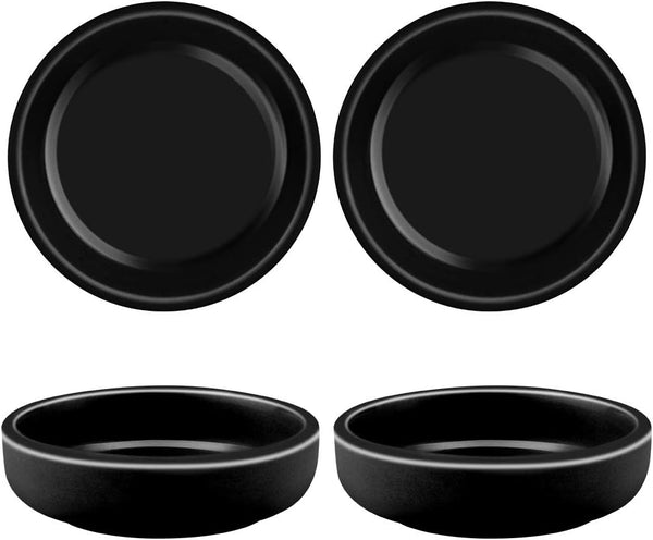 3.5" Ceramic Side Dish Set of 4 - Small Porcelain Soy Dipping Sauce Dishes for Serving