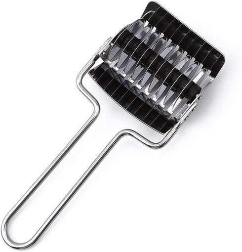 Pasta Noodle Cutter Stainless Steel Pasta Spaghetti Maker Noodle Lattice Roller Dough Cutter Mincer Kitchen Tool