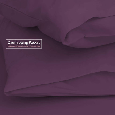 Soft Pillowcase Lightweight Purple Eggplant Microfiber Body Pillow Cover, 20x54 Inches, Set of 2 by Nestl