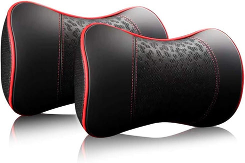 HAOTULE Car Leather Neck Pillows, Neck Rest Cushions,100% Memory Foam Cervical Support,