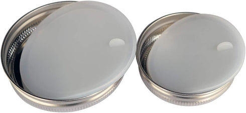 Mason Jar Lifestyle 5 Pack Stainless Steel Storage Lids - Heavy Duty Caps for Wide Mouth Jars, Airtight Design