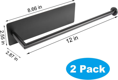 RedCall 2 Pack Magnetic Paper Towel Holder for Fridge,Black Kitchen Towel Holder for Refrigerator/BBQ Grills/Griddles Toolbox/RV,Powerful Magnetic Towel Bar,Kitchen Bathroom Organizers and Storage by RedCall