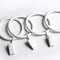Set of 14 White Iron Metal Curtain Rings with Clips, Drapery Hooks, 1.25 Inch Interior Diameter for Hanging Curtains