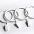 Set of 14 White Iron Metal Curtain Rings with Clips, Drapery Hooks, 1.25 Inch Interior Diameter for Hanging Curtains