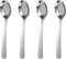ChenShuo Stainless Steel Flat Bottom Dinner Spoons, Korean Spoons with Long Handles, 7.2 Inches, 4 Pack, Dishwasher Safe