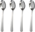 ChenShuo Stainless Steel Flat Bottom Dinner Spoons, Korean Spoons with Long Handles, 7.2 Inches, 4 Pack, Dishwasher Safe