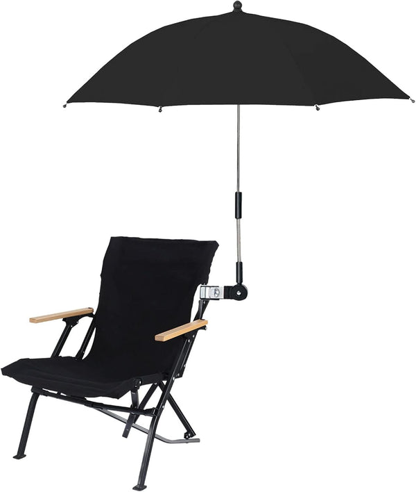 Universal Adjustable Beach Chair Umbrella with Clamp, Clip on Sunshade for Stroller,