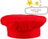 Kids Apron and Chef Hat Set, Adjustable Cotton Bib Aprons with Large Pocket, Red