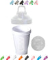 Protein Shaker Bottle - Classic Loop Top & Stainless Whisk Ball, Leak Proof Portable Gym Shaker Water Bottle with