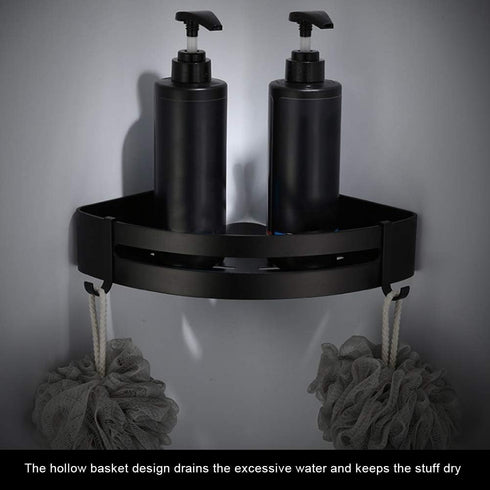TOPINCN Bathroom Corner Shelf - Wall Mounted Shower Caddy Storage Organizer for Kitchen Toilet (Black)