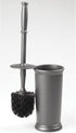 mDesign Toilet Bowl Brush and Holder - Covered Bathroom Scrubber in Modern Holder - Space Saving Deep Cleaning Brush -