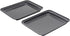 Small Nonstick Baking Sheet 9.45 x 7.09 Inch (Inner 7.5x6) - 2 Pack Mini Cookie Tray for Toaster Oven, No Warp No Rust