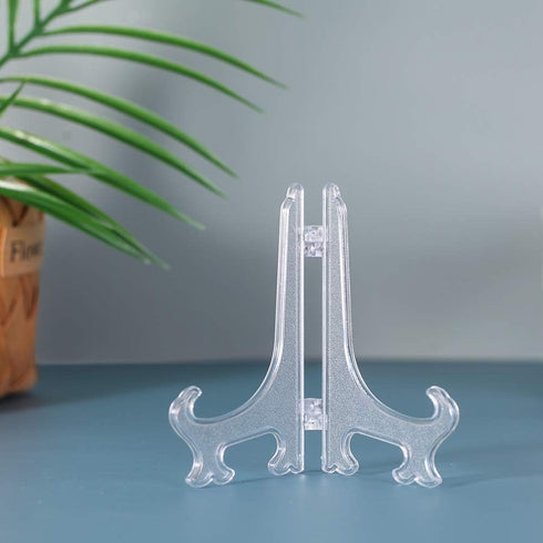 Artliving 5 Inch Clear Plastic Easels, Stand/Plate Holders for Displaying Pictures at Weddings, Home Decoration,