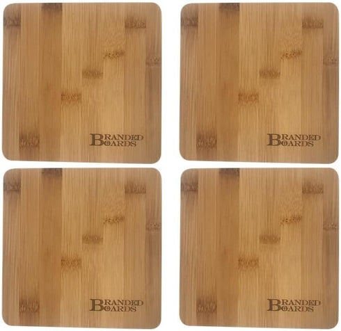 Small Mini All Natural Bamboo Cutting Board - Great for Apartments, RV's, Camping, 4 Pack