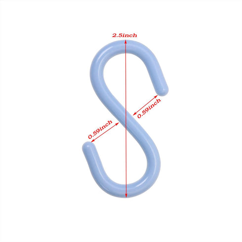 Mini Skater 2.5" Small Plastic S Shaped Hooks, Multifunctional Portable Hanging for Plants, Kitchen, Bathroom, Clothes