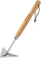 Berry&Bird Triangle Hand Hoe, 15.2'' Winged Weeder Garden Hoes with Short Wood