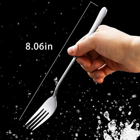 Dinner Forks Set of 6, Top Food Grade Stainless Steel Silverware Forks, 8 Inches, Mirror Finish & Dishwasher Safe