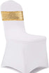 Eternal Beauty Set of 10 Gold Sequin Chair Bows, Sashes for Wedding Party Decorations
