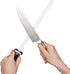 White Ceramic Knife Sharpener Honing Rod, Best Professional Tool, 12 Inch Honing Stick for Chef's and Kitchen Knife