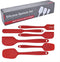 Silicone Spatula Set, 6 Piece Kitchen Utensils for Cooking, Baking, and Mixing, Heat Resistant (Red)