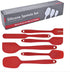 Silicone Spatula Set, 6 Piece Kitchen Utensils for Cooking, Baking, and Mixing, Heat Resistant (Red)