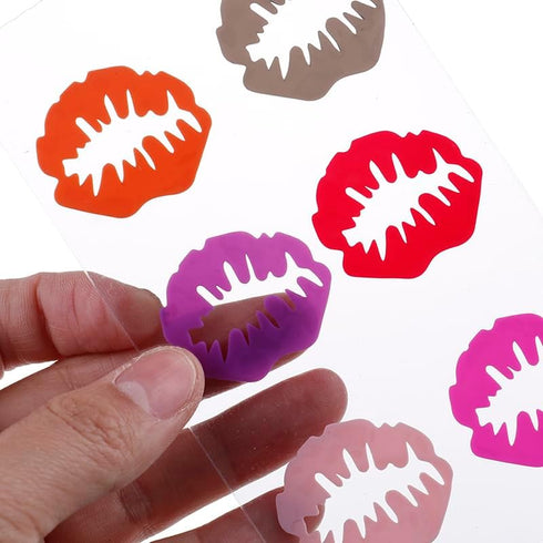 Furimuk 18 Pieces Silicone Drink Markers for Wine Glasses, Beard Lip Shape Charms for Valentine's Day, Christmas Party