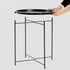 4 Garden you End Table Metal Side Table Black Round Folding Tray Cyan Sofa Small Accent Fold-able Table, Round End