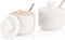 MARBLOUS KRAFTS Marble Salt Cellar 3" White Celtic Salt, Seasoning Containers for