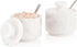 MARBLOUS KRAFTS Marble Salt Cellar 3" White Celtic Salt, Seasoning Containers for