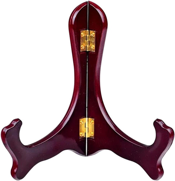 Onwon Wooden Easel, Mahogany Finish Display Stand for Plate Holder, Picture Frame Folding Display Stand (7 inches)