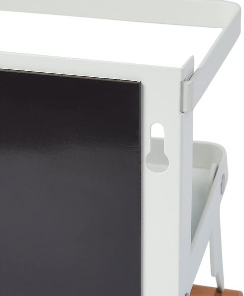 Household Essentials Metal Magnetic Spice Rack with Paper Towel Holder, White