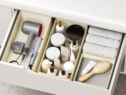 Set 4 Closet DIMJ Drawer Organizers Clothes, of Dresser Organizer Bins, Fabric Organizers and Storage, Shallow Drawer