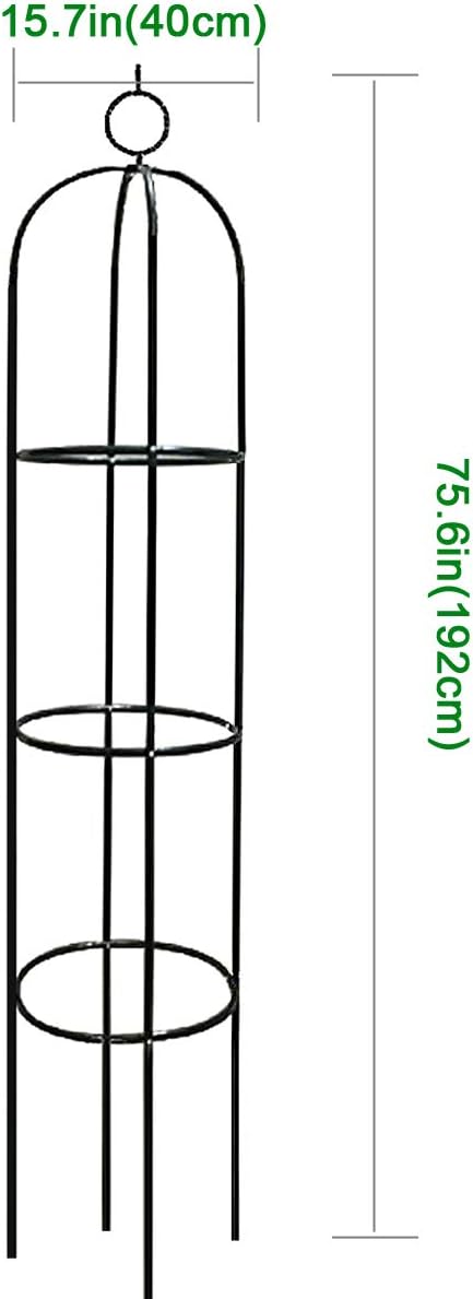 LeJoy Garden 100% 6.3 Tower Obelisk Garden Trellis Metal Feet Tall Plant Support for Climbing Vines and Flowers