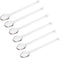 6 Pcs Clear Glass Spoons, 5.1 Inch Stirring Teaspoons for Coffee, Mixing Spoon Tea Stirrers