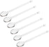 6 Pcs Clear Glass Spoons, 5.1 Inch Stirring Teaspoons for Coffee, Mixing Spoon Tea Stirrers